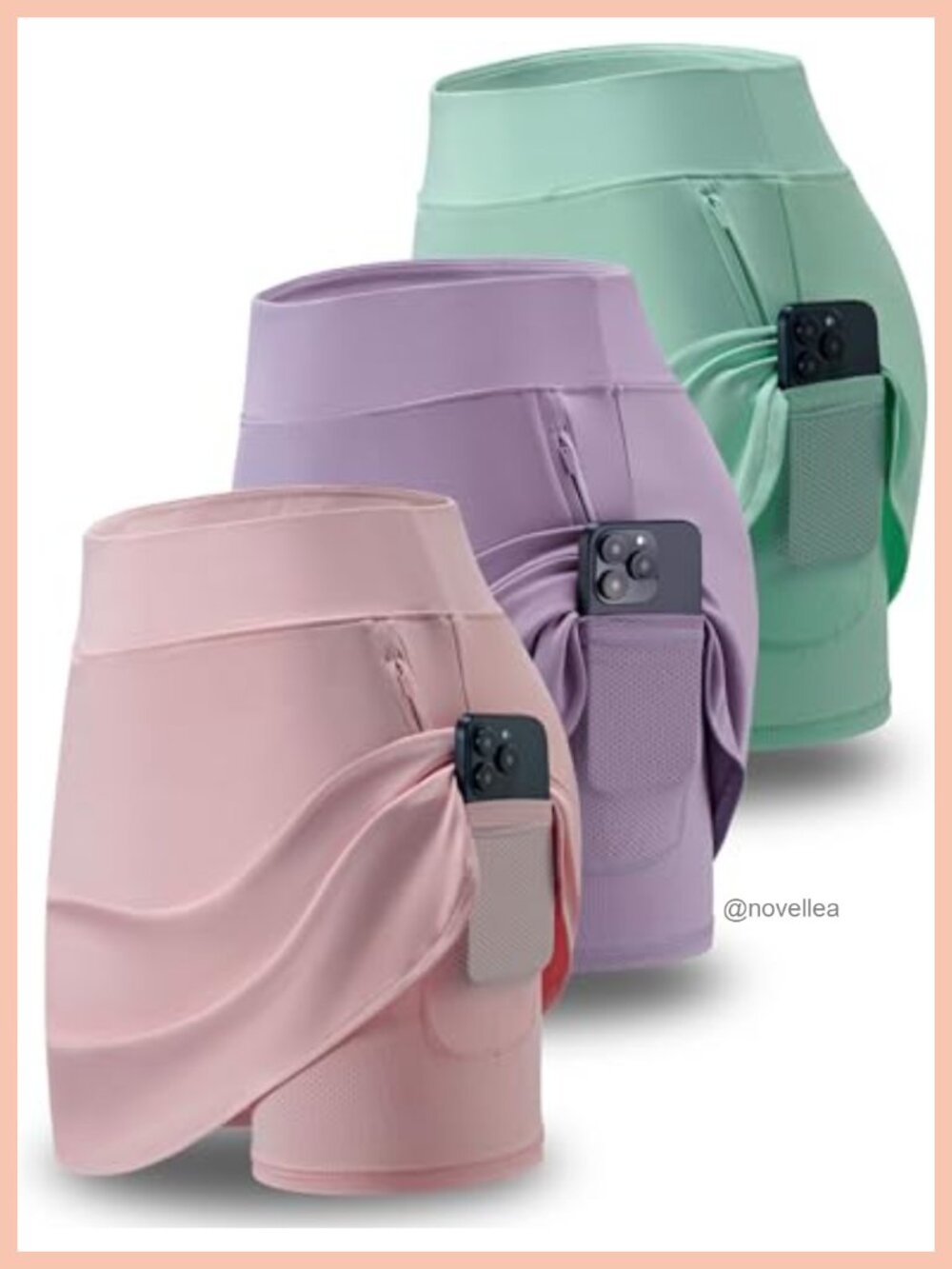 3 Pack Active Skorts for Women with Built-in Shorts, High Waisted Tummy
